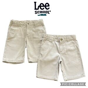 Lee School boys khaki short pants school uniform bottoms size 6 bundle of 2